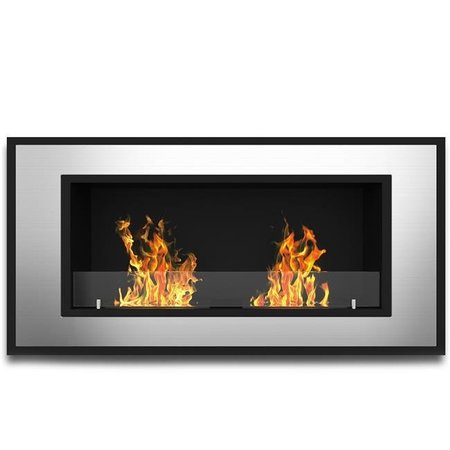 REGAL FLAME Regal Flame ER8005 Brooks 47 in. Ventless Built-In Recessed Bio Ethanol Wall Mounted Fireplace ER8005